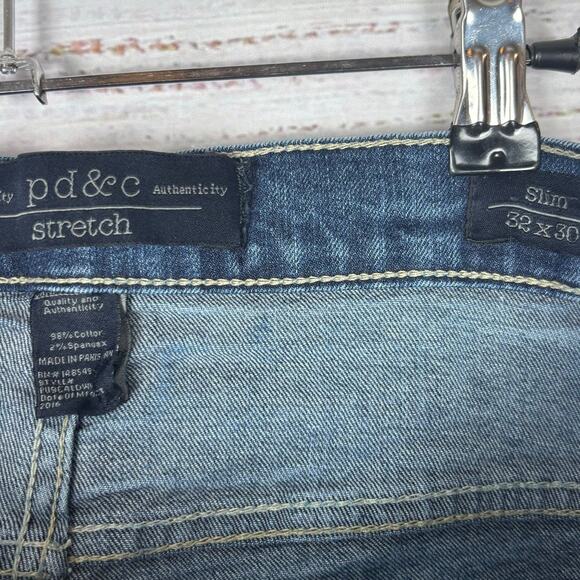 PD&C jeans straight leg size 32 distressed casual relaxed denim Slim Jeans - Picture 5 of 5